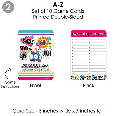 Big Dot Of Happiness Through The Decades - Party Games Gamerific Bundle