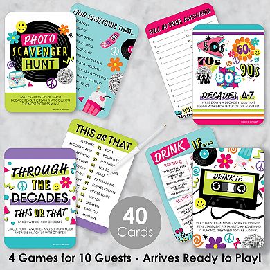 Big Dot Of Happiness Through The Decades - Party Games Gamerific Bundle