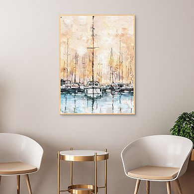Masterpiece Twilight Masts Portrait by Studio Arts Framed Wall Art