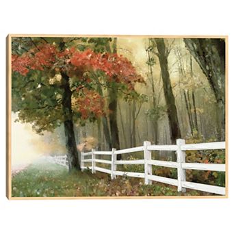 Masterpiece White Fence in Fall By Studio Arts Framed Wall Art