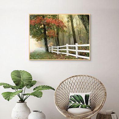 Masterpiece White Fence in Fall By Studio Arts Framed Wall Art