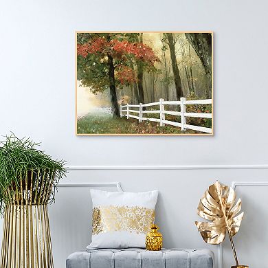 Masterpiece White Fence in Fall By Studio Arts Framed Wall Art
