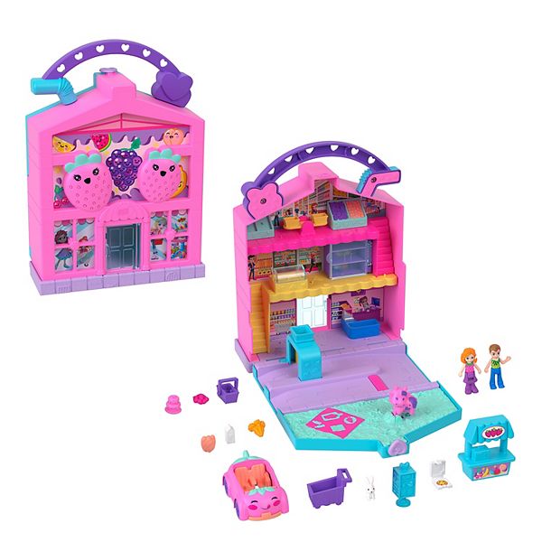 Polly Pocket Micro Dolls, Food Toys & Fresh Market Playset - Multi