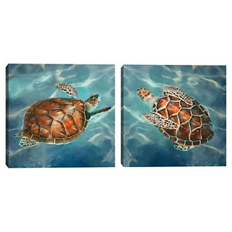 Masterpiece Loggerhead I & II by Studio Arts Canvas Wall Art