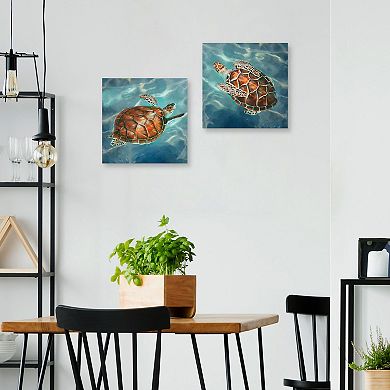Masterpiece Loggerhead I & II by Studio Arts Canvas Wall Art