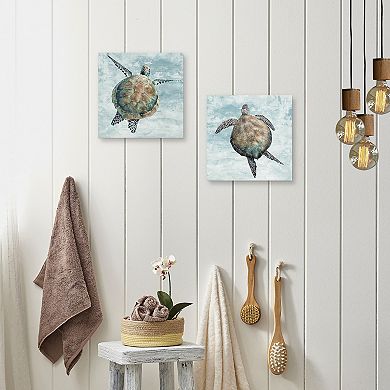Masterpiece Marine Turtles I & II by Studio Arts Canvas Wall Art