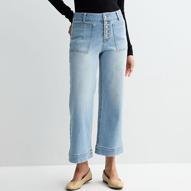 【BAON】Tilt button denim wide pants Women Brinley 18 Years Oslo at AG Jeans Official Store