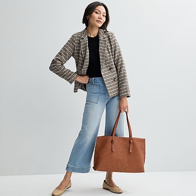 Women's Fourth + Bay Denim Square Pocket Button Front Pants