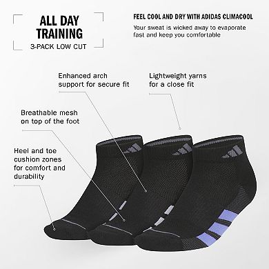 Women's adidas All Day Training Low Cut Socks 3-Pair Pack