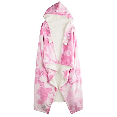 Patina blush tie dye hooded sherpa blanket sale