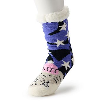 Juniors IVORY ELLA Starry Night Sherpa Lined Knit Socks