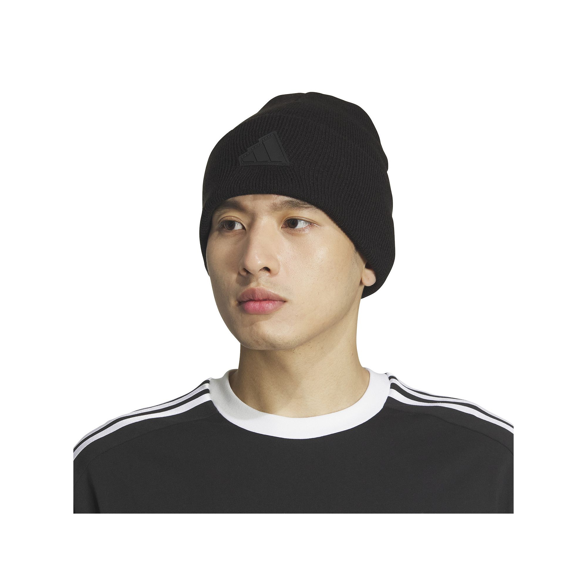Mens adidas Postseason Foldover Beanie, Black