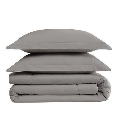 Brooklyn Loom Oversized Cotton Percale White 3 Pc Comforter Set