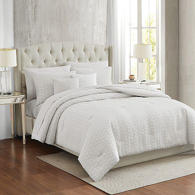 5th Avenue Lux Annabelle Geo Champagne 9 Piece Queen Comforter Set