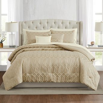 5th Avenue Lux Victoria Geo Gold 9 pc Comforter Set