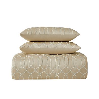5th Avenue Lux Victoria Geo Gold 9 Piece Queen Comforter Set