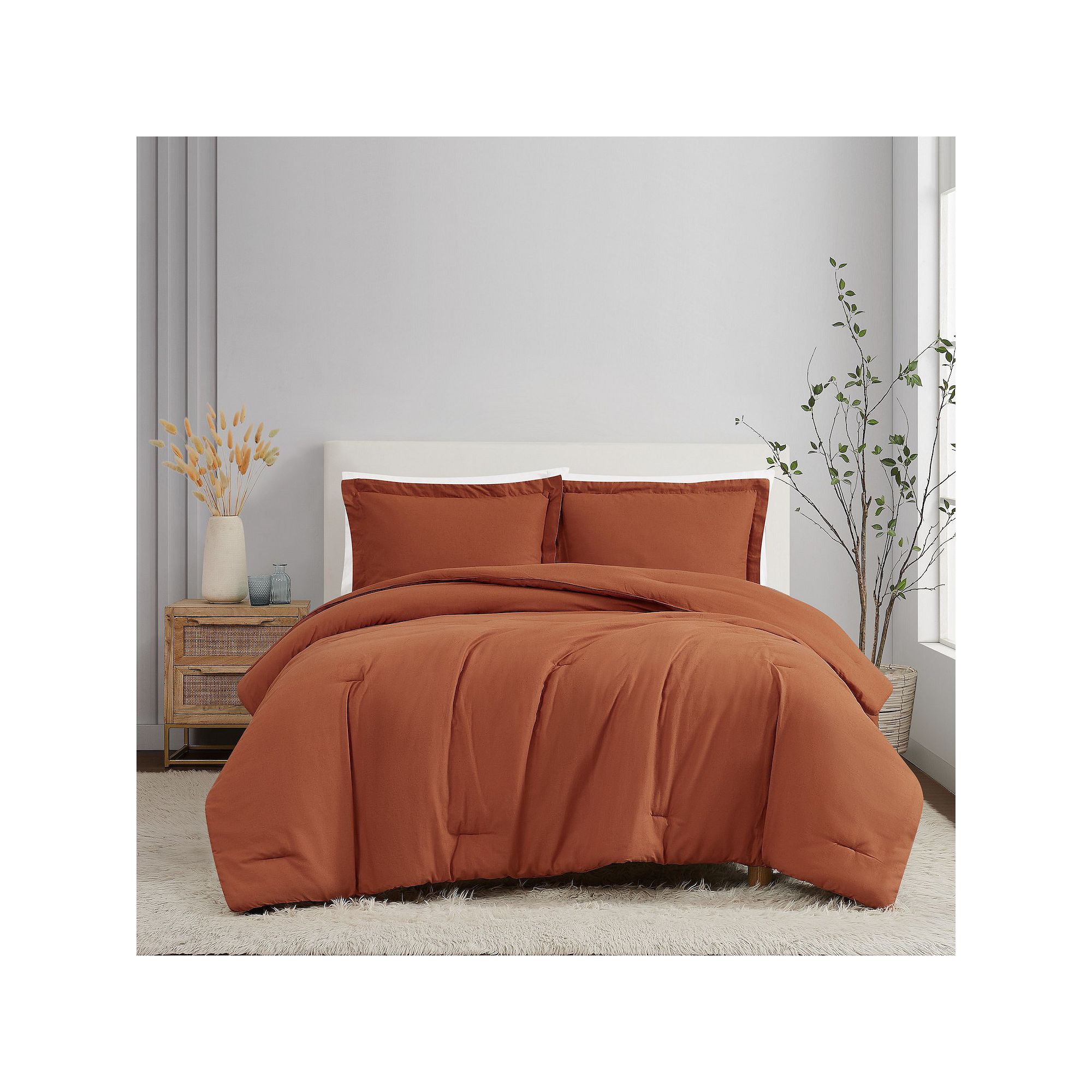Brooklyn Loom Linen 3 Pc Comforter Set, Red