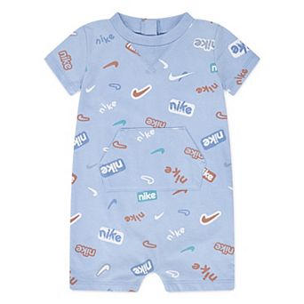 Newborn Baby Boys Nike Patterned Short Sleeve Coverall