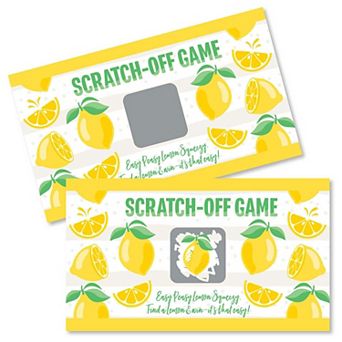 Big Dot Of Happiness So Fresh Lemon - Citrus Lemonade Party Game Scratch Off Cards - 22 Count