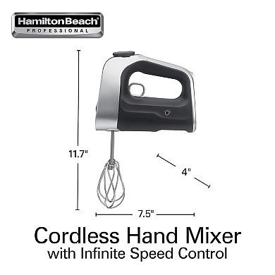 Hamilton Beach Cordless Hand Mixer with Infinite Speed Control