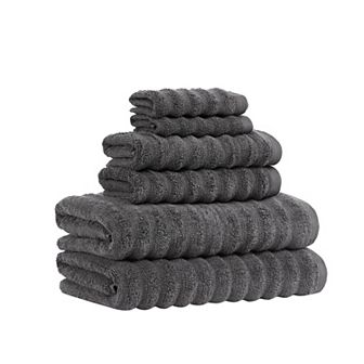 Brooklyn Loom 6 pc Textured Zero Twist Cotton Towel Set