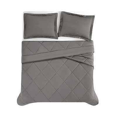 Cannon Solid 3-pc. Oversized Percale Comforter Set