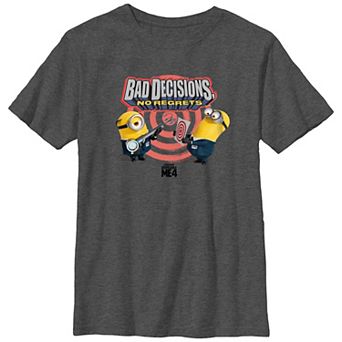 Boys 8-20 Despicable Me 4 Minions Bad Decisions No Regrets Graphic Tee
