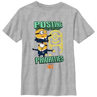 Boys 8-20 Despicable Me 4 Posting Priorities Graphic Tee