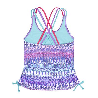 Girls 4-16 ZeroXposur Waka Waka Triple Strap Tankini with Shorts 3