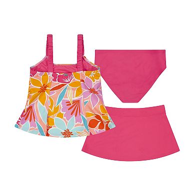 Girls 4-16 ZeroXposur Lavish Peplum Tankini with Skirt 3-Piece Swim Set