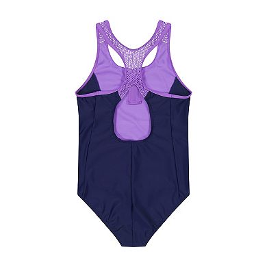 Girls 4-16 ZeroXposur Terrace Zip Front 1-Piece with Shorts 2-Piece Swim Set