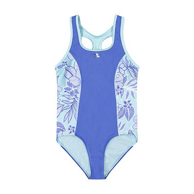 Girls 4-16 ZeroXposur Maui Printed Side 1-Piece with Sun Top 2