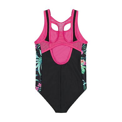 Girls 4-16 ZeroXposur Botany Printed Side 1-Piece with Skirt 2-Piece Swim Set