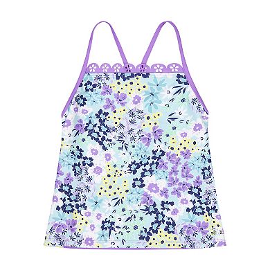 Girls 4-16 ZeroXposur Savanna Scallop Lasercut Tankini Set with Skirt 3-Piece Swim Set