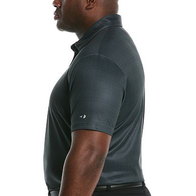 Big & Tall Grand Slam Printed Plaid Short Sleeve Golf Polo Shirt