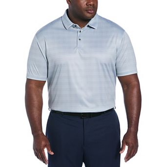 Big & Tall Grand Slam Printed Plaid Short Sleeve Golf Polo Shirt