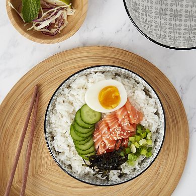 Tabletops Gallery 2-pc. Diamond Gray Noodle Bowl Set