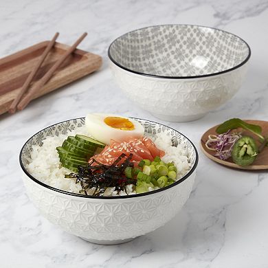 Tabletops Gallery 2-pc. Diamond Gray Noodle Bowl Set