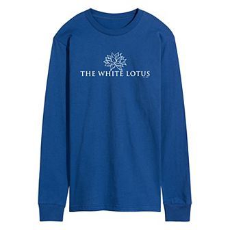 Men's White Lotus Logo Long Sleeve Graphic Tee
