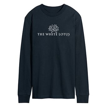 Men's White Lotus Logo Long Sleeve Graphic Tee