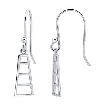 Aleure Precioso Sterling Silver Ladder Design Drop Earrings