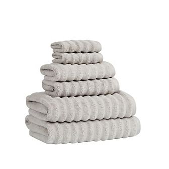 Christian Siriano NY 6 pc Textured Zero Twist Cotton Bath Towel Set