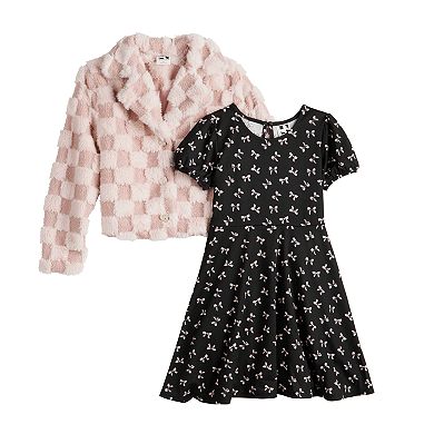 Girls 7-16 Self Esteem 2-Piece Long Sleeve Collar Jacket & Dress Set