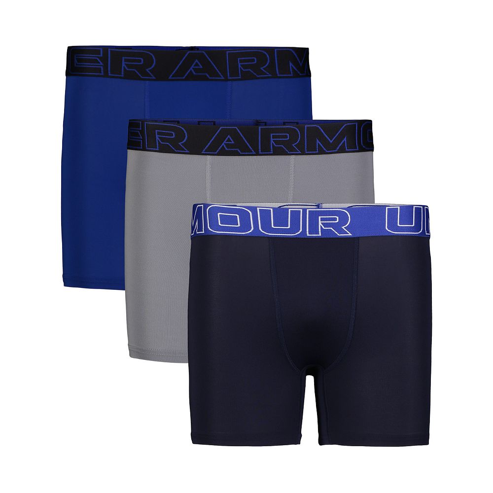 Boys 8-20 Under Armour 3-Pack Performance Tech Solid Boxer Brief Set