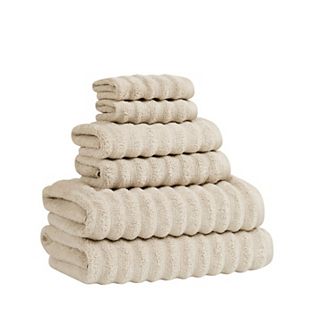 Borghese Ribbed Zero Twist 6 pc Towel Set
