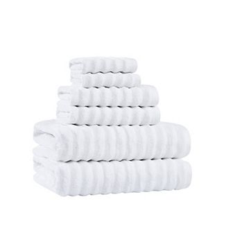 Borghese Ribbed Zero Twist 6 pc Towel Set