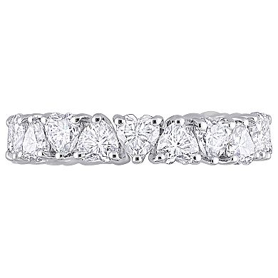 Stella Grace Sterling Silver Lab-Created Moissanite Heart Eternity Ring