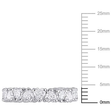 Stella Grace Sterling Silver Lab-Created Moissanite Heart Eternity Ring