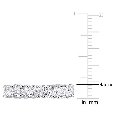 Stella Grace Sterling Silver Lab-Created Moissanite Heart Eternity Ring