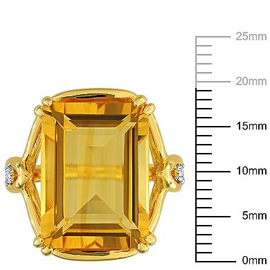 Stella Grace 18k Gold Over Silver Citrine & White Topaz Cocktail Ring